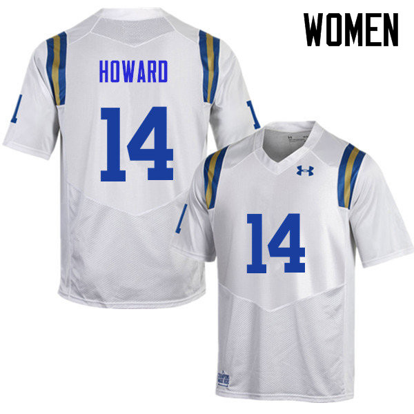 Women #14 Theo Howard UCLA Bruins Under Armour College Football Jerseys Sale-White - Click Image to Close